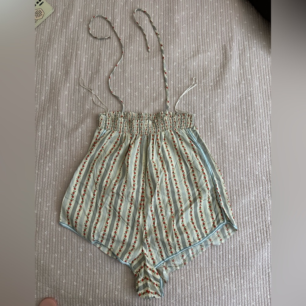 (Sold) Urban Outfitters Out From Under Strawberry Cottage Romper